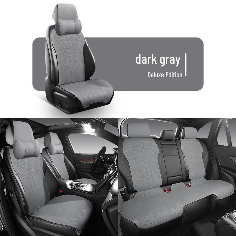 Universal Suede Car Seat Cushion for Four Seasons - Fit for Corolla, Bora, Lavida (Five-Seat, Half-Wrap Style)