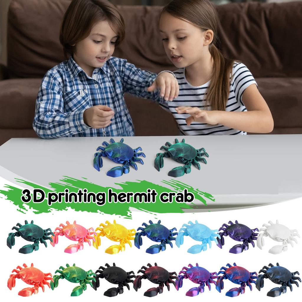 3D tištěný krab, kloubový model, flexibilní kloubové zvíře, soška mořského živočicha, levné 3D tištěné předměty, úleva od stresu, úleva od podrážděnosti, hračky pro ADHD