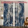 2D FLAT PRINTING 2pcs Curtains (Without Rod) Giant Octopus Surrounds Ship Pattern Modern Curtains Polyester Easy Install
