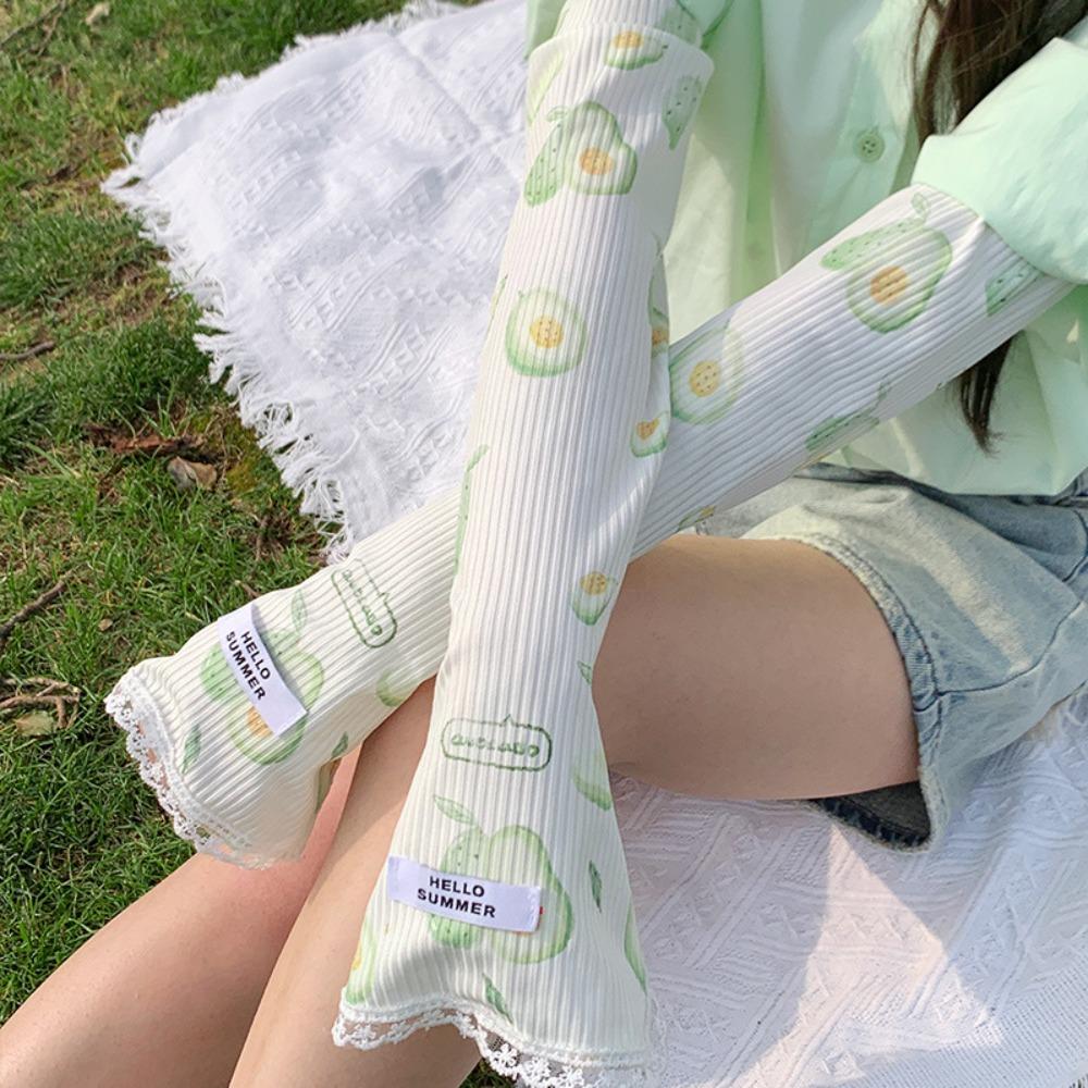 Peach Strawberry Sun Protective Sleeves Orange Watermelon Arm Covers  Girl