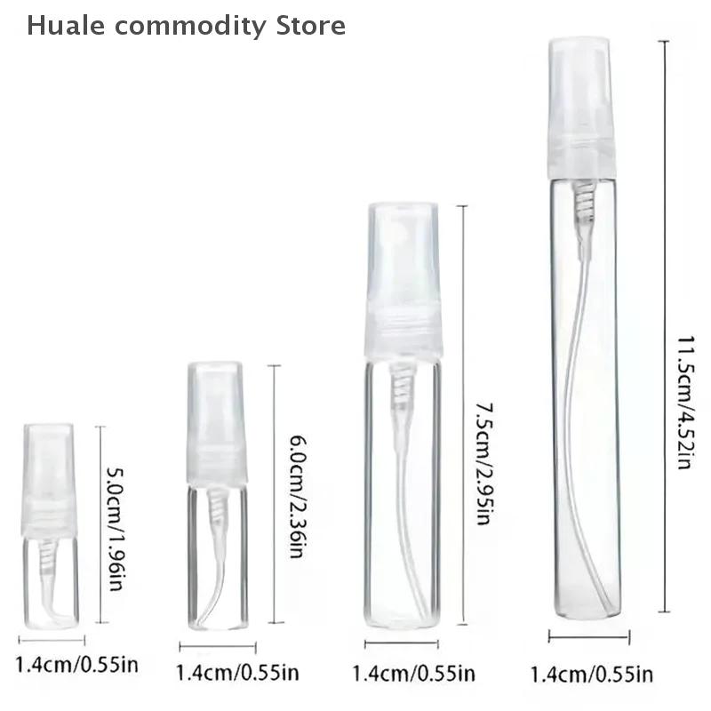 100 ADET 10ml 5ml 3ml Cam Spreyli Şişe Taşınabilir Mini Doldurulabilir Parfüm Boş Şişe Püskürtücü Pompalı Sprey Şişe Şeffaf