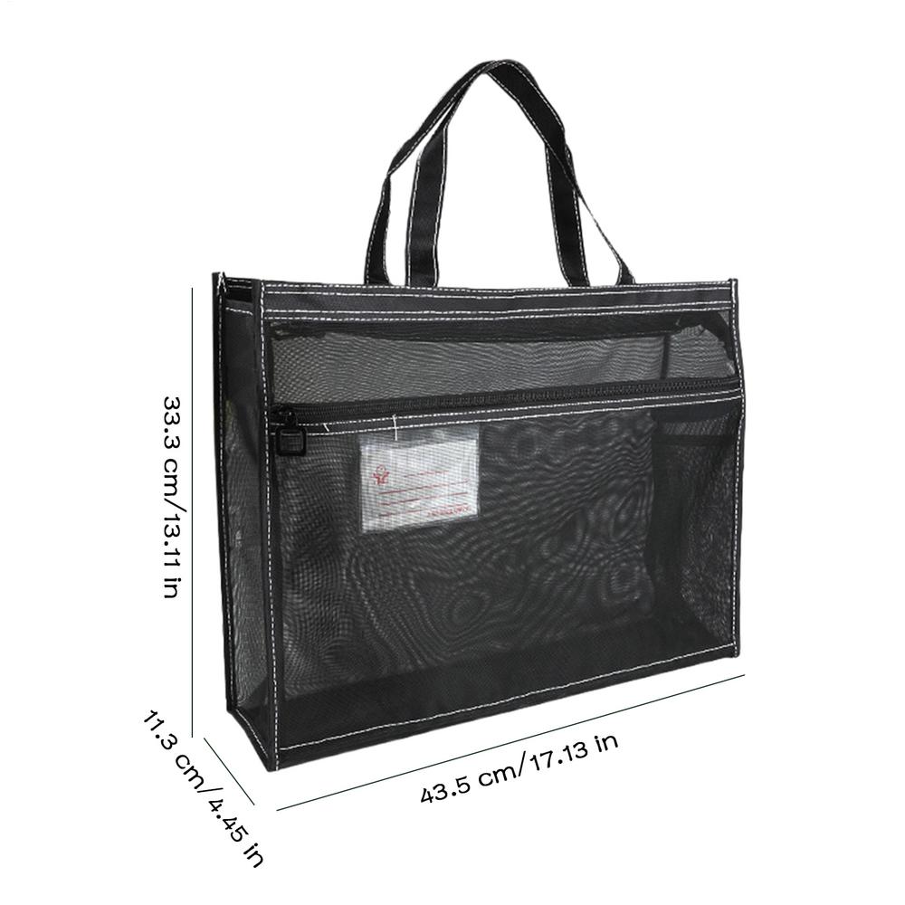 A3 Large Capacity Mesh Art Bag Large 8k Sketch Drawing Album A4 Test Paper Bag Zip Handbag Shoulder Bag Nylon Mesh School чёрный