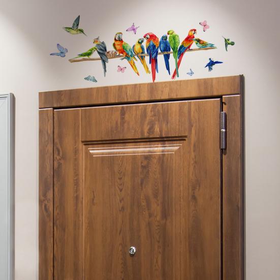 Wall Sticker Realistic Birds Parrot Butterfly Colorful Self-adhesive Waterproof Removeable Great Stickiness