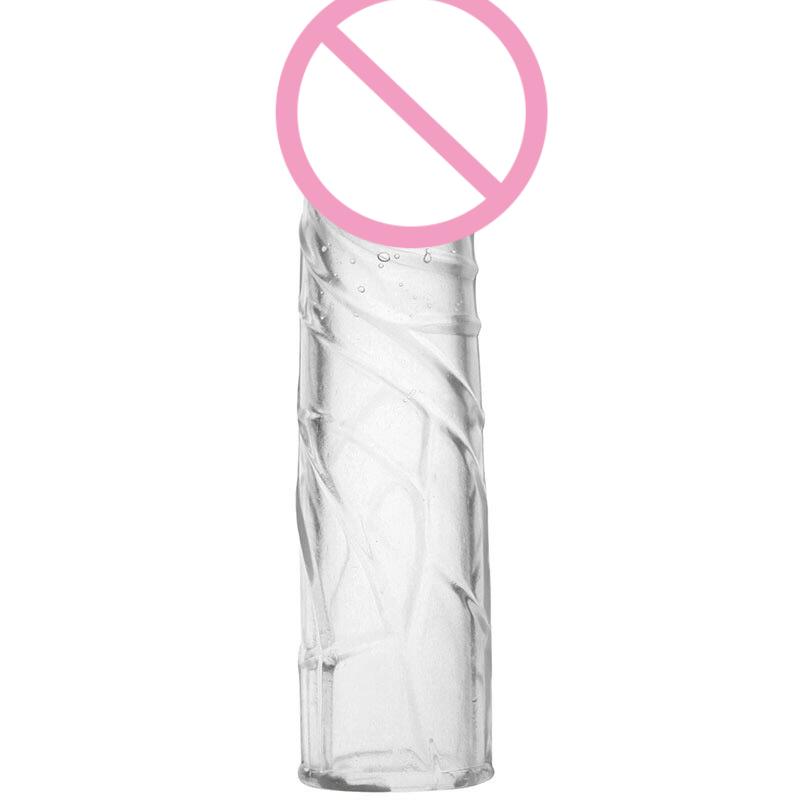 Penis Enlargement Sleeve Reusable Condoms Male Penis Extension Sleeves Delay Ejaculation Dildo Cover Adult Sex Toys for Men