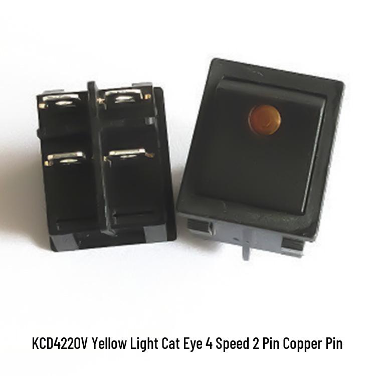Rocker Power Reset Switch, 16A 250V, 4/6-Pin, 2/3-Position with Light, KCD4 Boat Shape