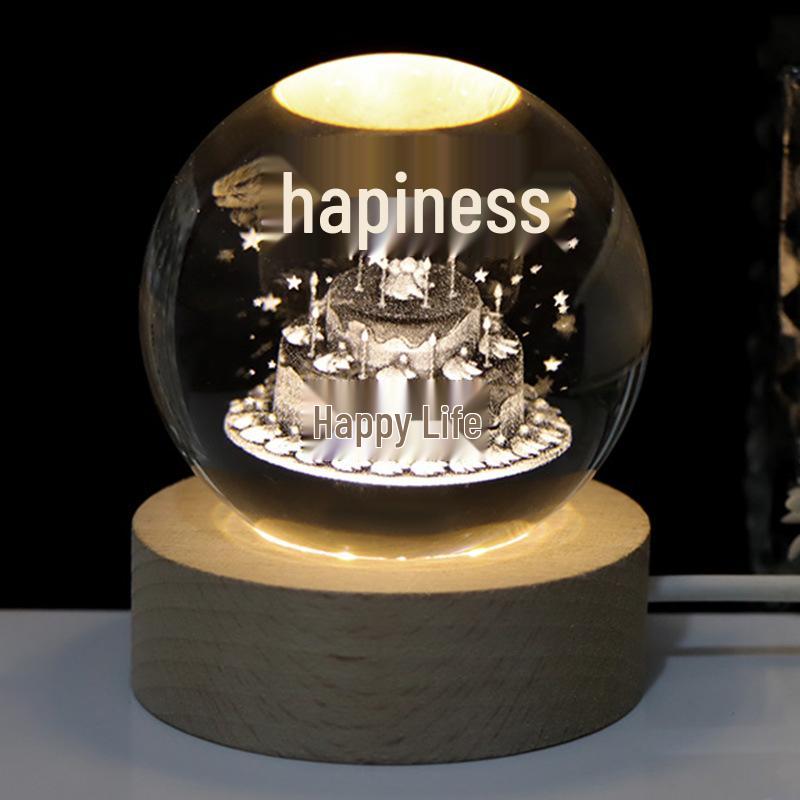 Starry Sky Crystal Ball Night Light - Creative Desktop Ornament Gift