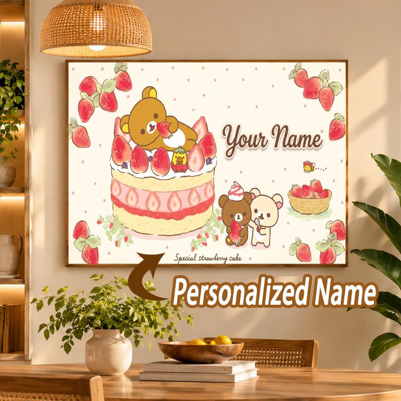 Custom Name Rilakkuma 5D Diamond Painting Personalized Full Drill Diamond Art Kit Gift
