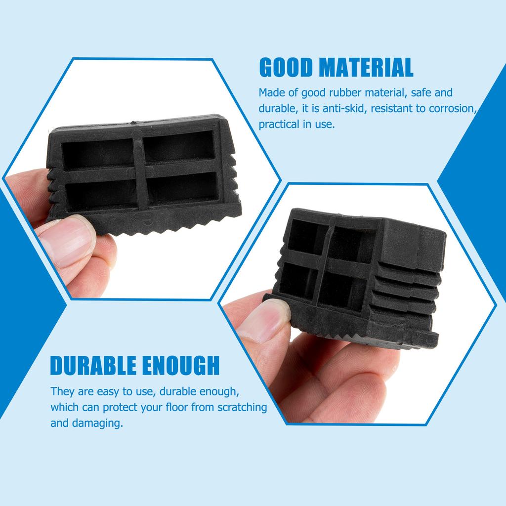 4Pcs Ladder Foot Cover Anti-Slip Rubber Mat Heavy-Duty Floor Protection Ladder Leg Caps Protective Covers for Stability Safety