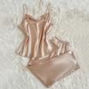 Spring and Summer Strappy Long Pants Two-piece Set, Fashionable, Thin and Comfortable Home Wear, Ice Silk Pajama Set