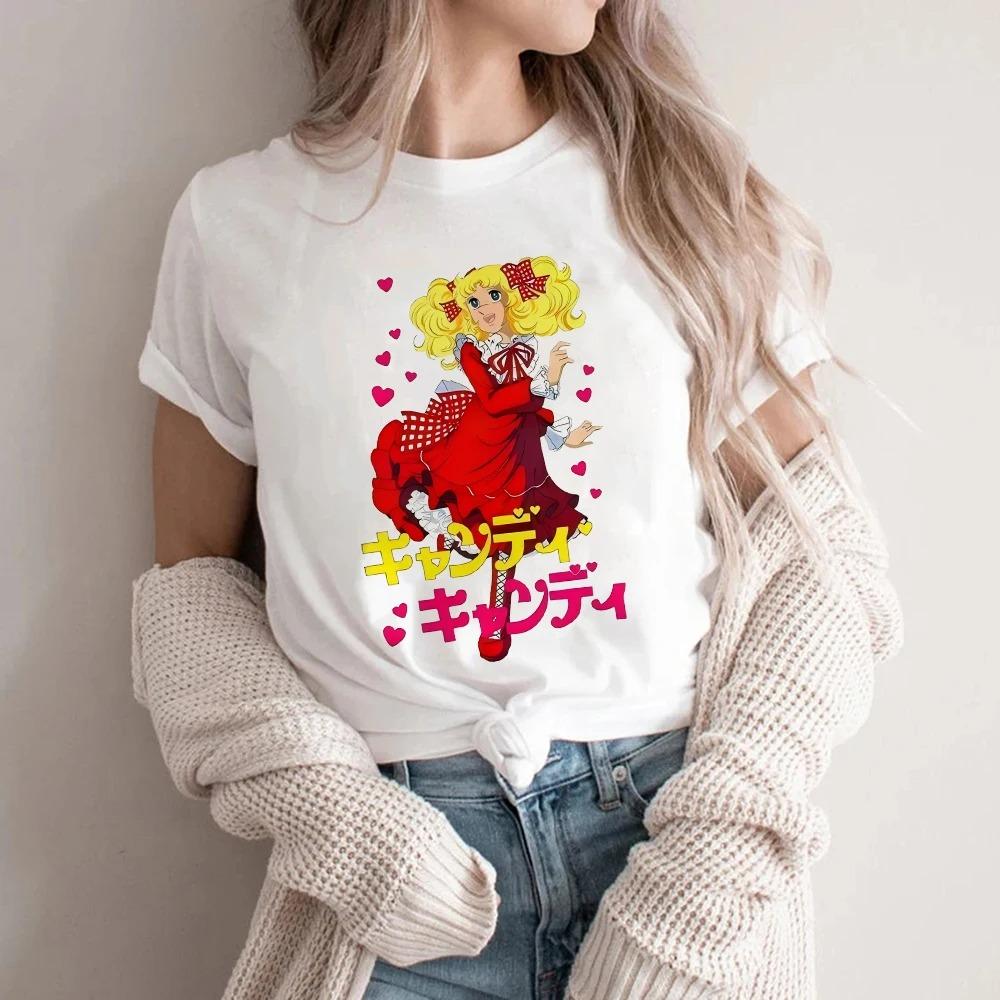 2026 Candy Cartoon Print Streetwear T-shirt Harajuku Clothes Fashion T Shirt Short Sleeve Summer Tee Casual Female O-Neck Top