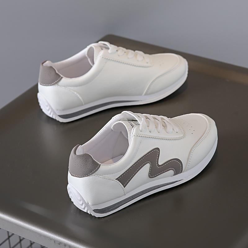 

Fashion Color Blocked Fashionable Casual Shoes 2025 New Large Size White Shoes for Women Lace Up Running Sports Platform Sneakers 35 серый