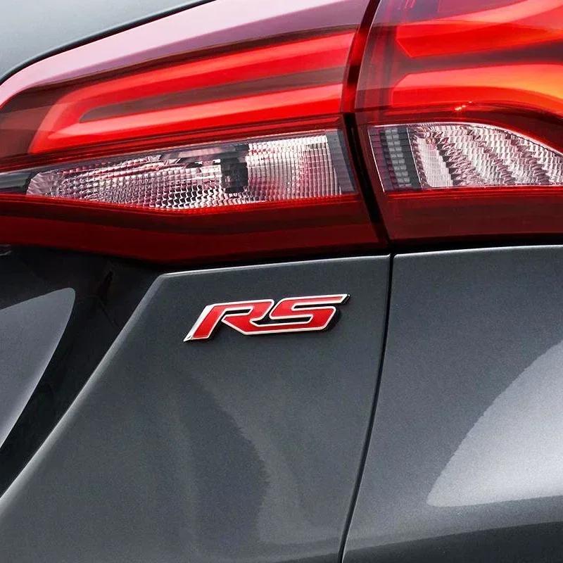 3D Metal Red Black Logo RS Emblem Letters Car Badge Trunk Decal For Chevrolet Chevy Blazer Onix Sonic RS Stikcer Accessories   XK2