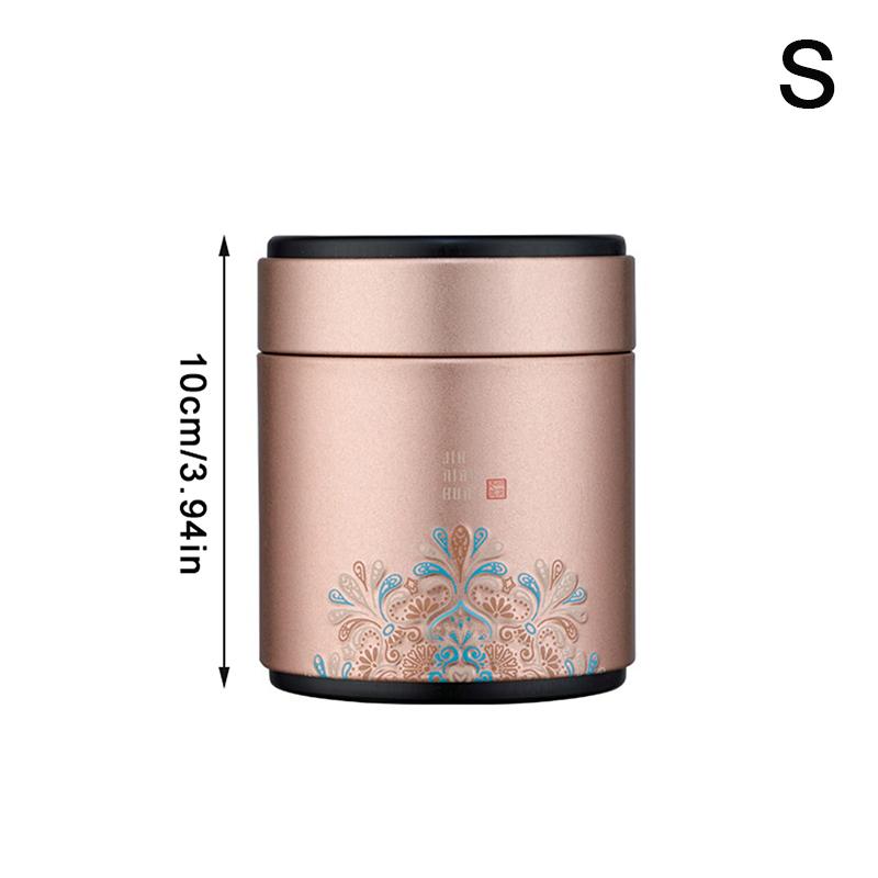 Portable Small Tea Packaging Box Tinplate Storage Can Exquisite Prints Empty Tea Tin Can Household Green Black Tea Sealed Jar