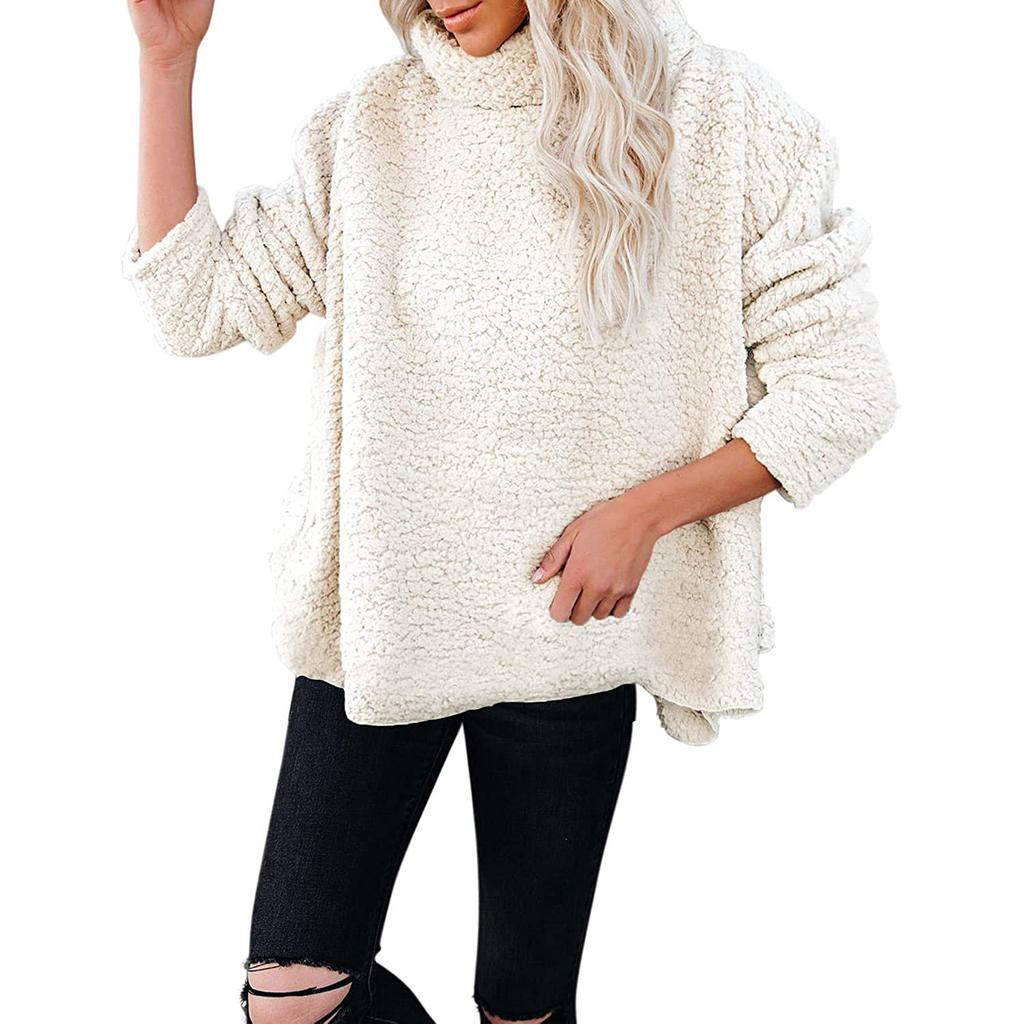 Women S Loose Fit Thick Wool Blend Coat Winter Outerwear