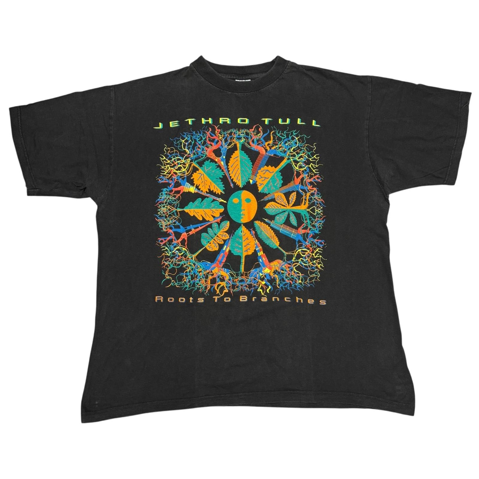 Винтажная футболка Jethro Tull XL Черная 90-е Тур Концерт Рок-группа Футболка Rush Marillion XL
