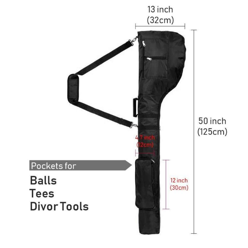 Premium Golf Bag Polyester Texture Golf Player Essential Bag with Multiple Storage Pockets for Clubs and Accessories