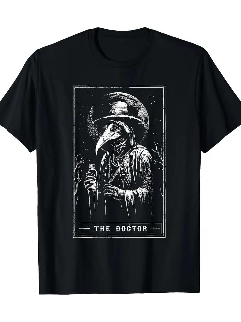 Plague Doctor Tarot Card Gothic Horror Death Occult T-Shirt S
