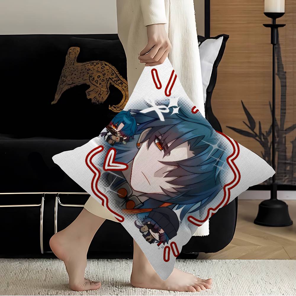Honkai Star Rail Character Blade Cushion Cover Polyester Sofa Cushions Decorative Throw Pillows Home Decoration Pillowcover