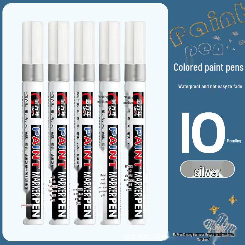 Jin Wannian Oil-Based Waterproof Touch-Up & Marking Pen for Metals