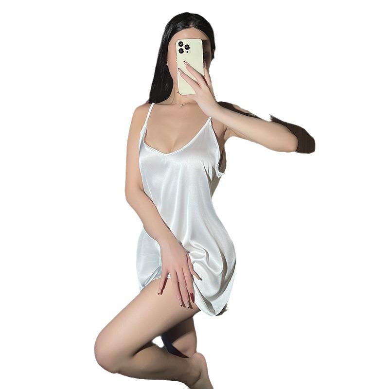 Sexy Underwear Sexy Suspenders Ice Silk Late Night Bar Uniform Tight Passion Nightdress Backless Large Size Hip Wrap