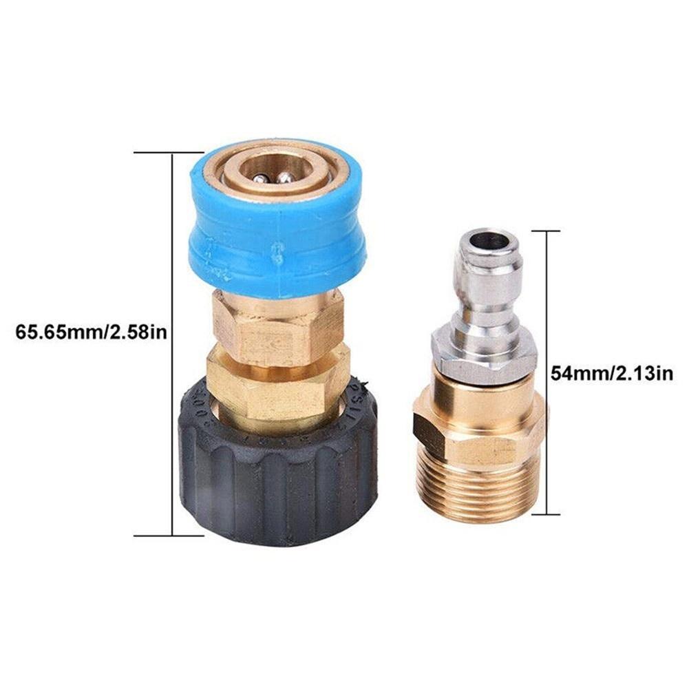 Schnellverschluss-Adapter für Hochdruckreiniger-Ausrüstung mit M22F M22M Gewindeunterstützung und 22mm 14mm Schlauchanschluss