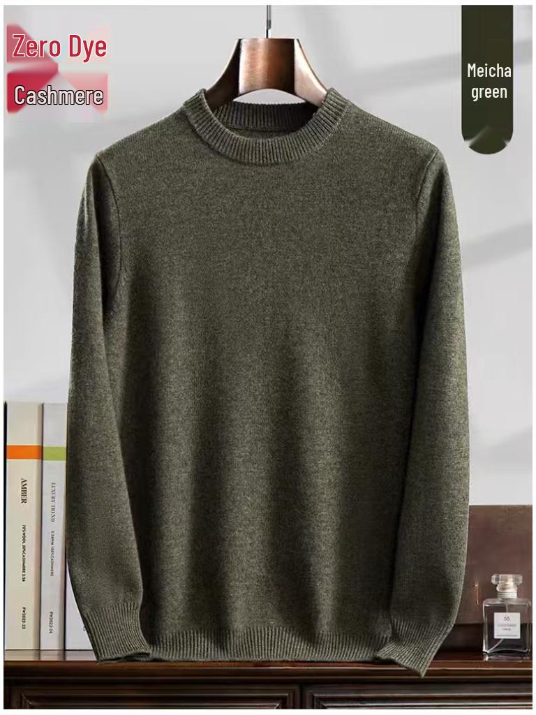 Men's Cashmere High Neck Sweater - Warm Base Layer for Autumn & Winter, Business Casual, Double Strand, Classic Design.