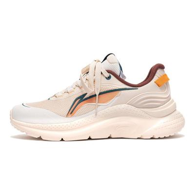 Li Ning Flow Cloud Scarpe da Corsa Casual Comode Versatili Resistenti Antiscivolo Low-Top Uomo sneaker Rosa Bianco ARSV043-2