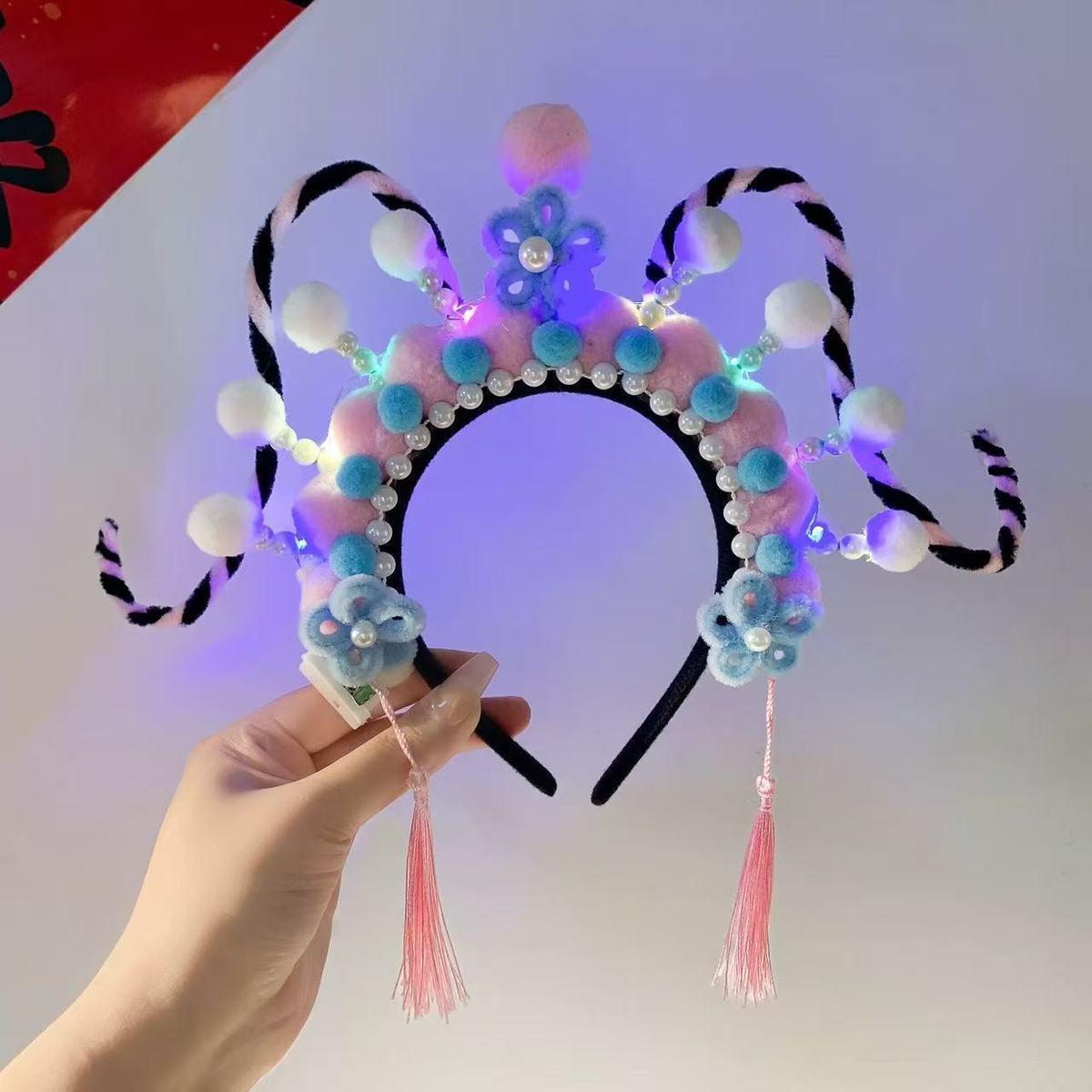 Handmade Beijing Opera Headband for Kids - Intangible Cultural Heritage Headdress for Team Building Activities