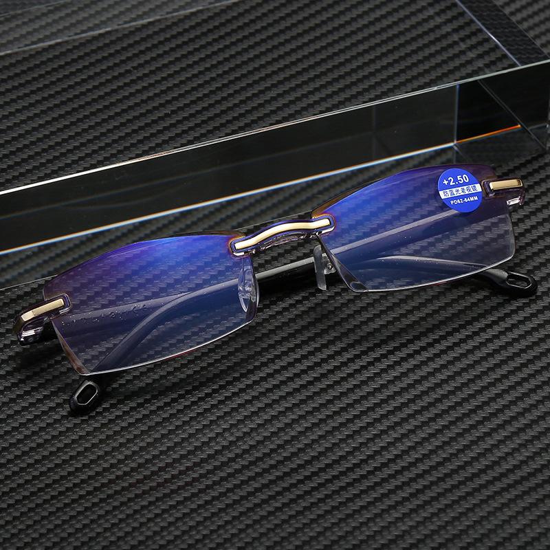 New Arrival Reading Glasses Anti-Blue Light Blue Film Men Fashion Business Eyeglasses +1.0 +1.5 +2.0 Eyewear Frames For Old Men