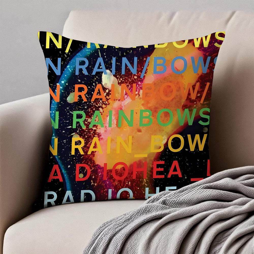 

RRadiohead Cushion Cover Pillowcase Antidustmite Invisible Zipper Short Plush Sofa Cushion 30X30cm