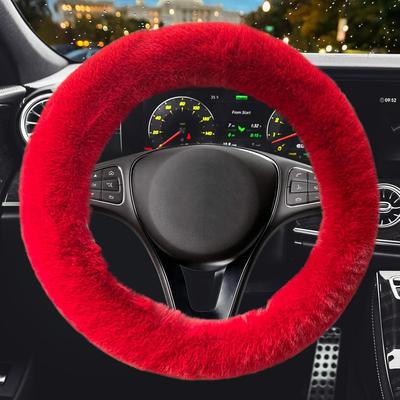 Fluffy Car Steering Wheel Cover,Steering Wheel Cover For Women Soft Plush Steering Wheel Cover Fashion Car Interior Decor Accessories Suitable For 15