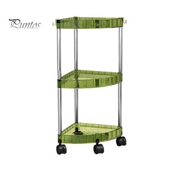 Portaoggetti angolare con ruote, grande capacità, multistrato, robusto, portante, facile da montare, vassoio per il trucco, portaoggetti da pavimento