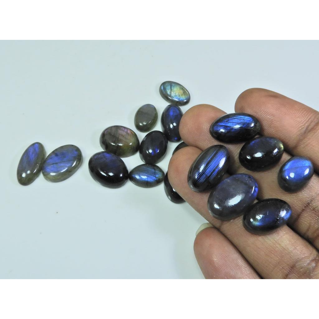 7X9-11X18MM Natural Blue Labradorite Oval Cabochon Loose Gemstone 25Pcs Lot SY-351