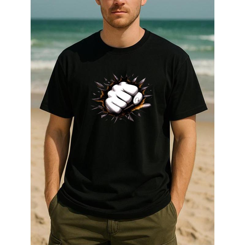 

Holey Fist Bold Power Wind Fashion Print T-Shirt | Lightweight Round-neck Short-sleeved, Suitable for Daily and Home Wear, Men S Clothing 4XL чорний