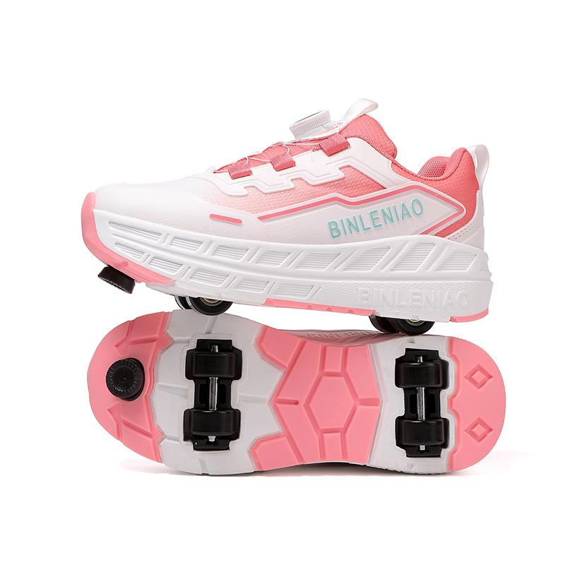Kid's Four-wheel Sports Shoes Detachable Flat Shoes Children's Skating Roller Skates Shoes for Kids Girl Skate Shoes
