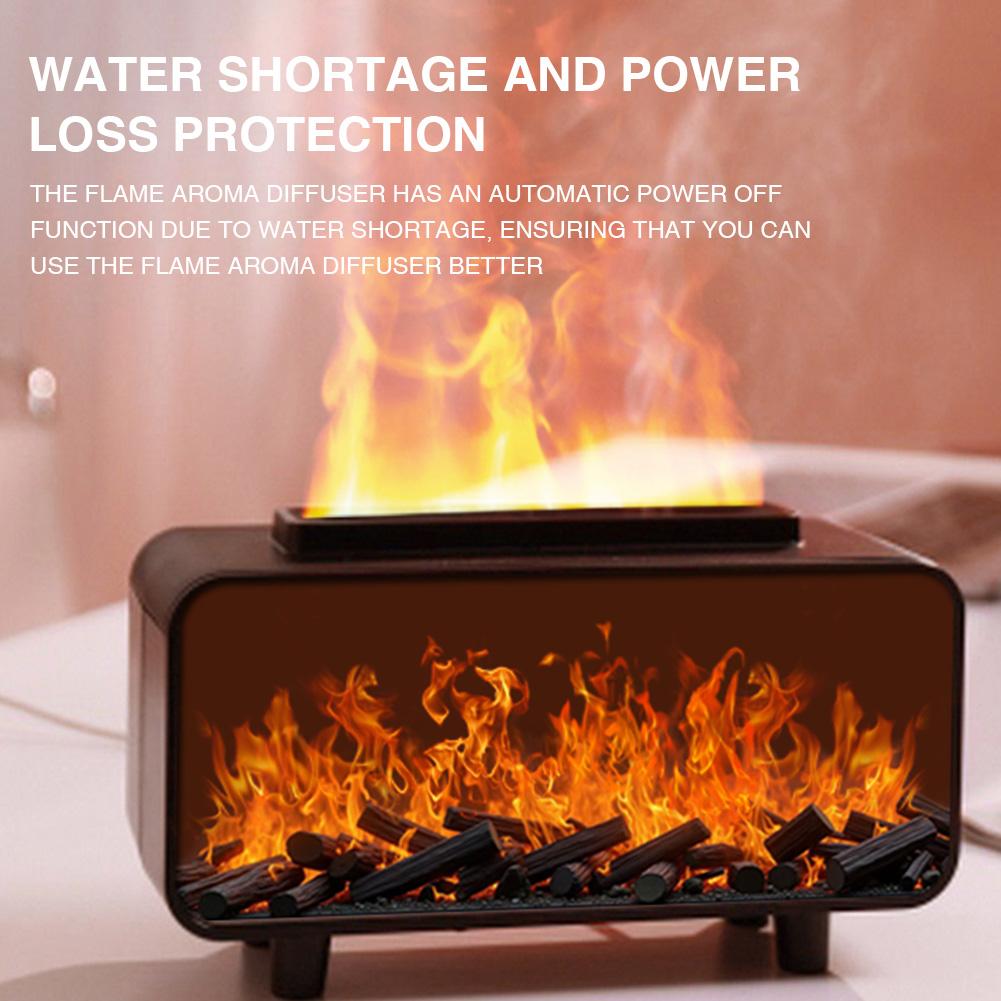7 Colors Fire Aroma Diffuser Mute Work Ultrasonic Aroma Humidifier Flame Fire Diffuser Humidifier for Large Room Bedroom Office