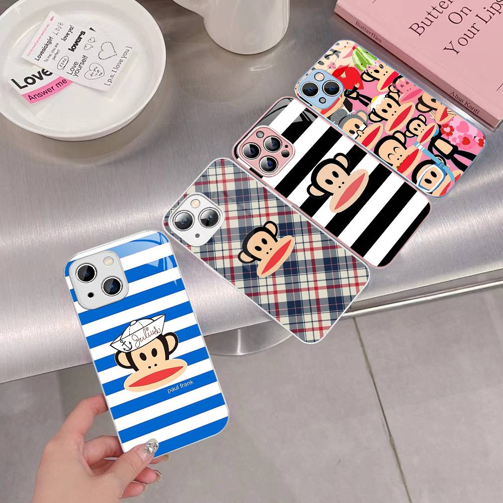 Famous Luxurious P-Paul F-Frank For IPhone 14 13 12 Mini 11 Pro XS Max X XR 14 Plus Tempered Glass Cover