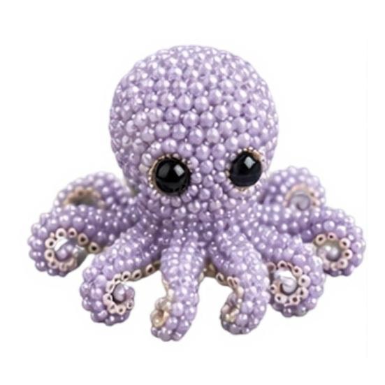 DIY Animal Beading Kit, Tiny 3D Beaded Animal Craft Set, Cute Animal Bead Art Kit for Beginners Teens Adults Stress Relief DIY Decoration Handmade Octopus