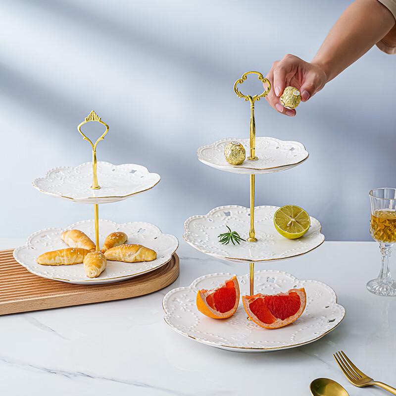 Ruhan Light Luxury Ceramic Crown Fruit Plate
