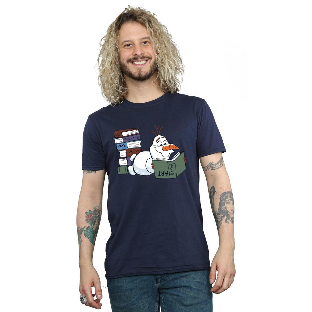 Frozen II Mens Olaf Reading Cotton T-Shirt