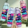 1PC Ten Four Birthday Race Car Text 750ml Color Plastic Water Bottle Leakproof Flip Straw Lid For Sports Office Home Use