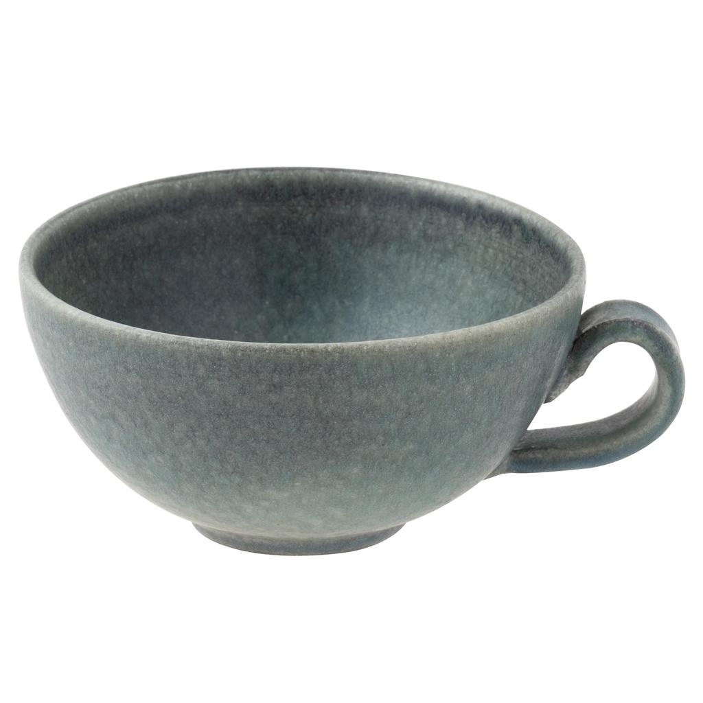 Marui Seito Shigaraki Ware Hechimon Soup Cup, 380ml Capacity, Black Celadon, Blue, MR-3-4409