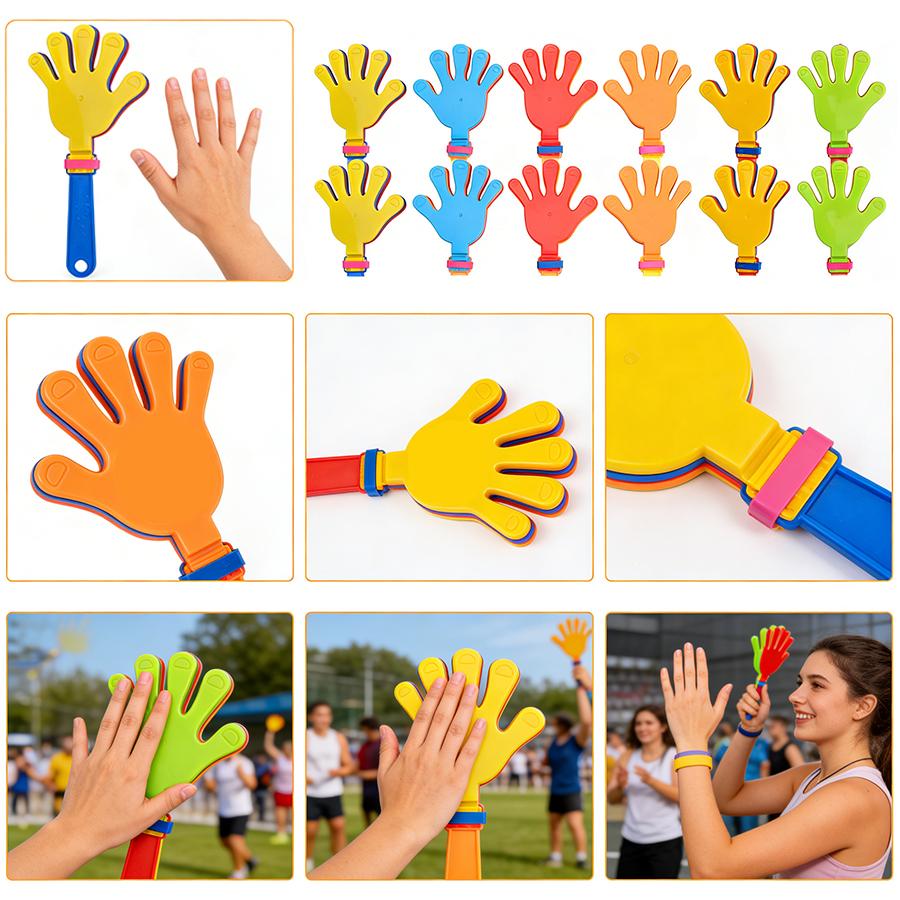 10pcs Plastic Hand Clappers Festive Noise Makers for Birthday Parties Sports Events & Celebrations Party Supplies Small Gifts