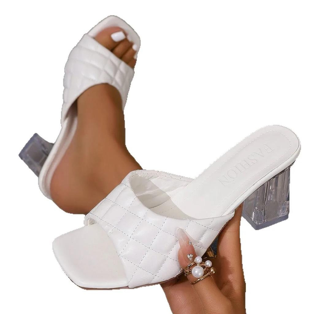 Fashion Summer Slippers Women Fashion Shoes for Women Thick Heel Black Large Sandals Luxury Heel Slippers Zapatos