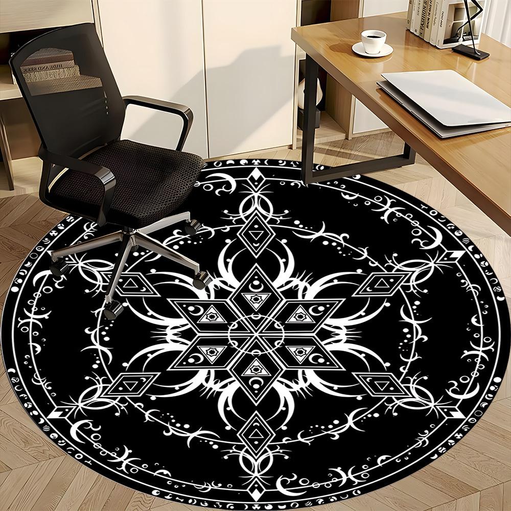 1PC Mystic Symbolism Chair Carpet for Office, Indoor Non-Slip Washable Carpet, Soft Comfortable Mat For Office Room Yy250930260