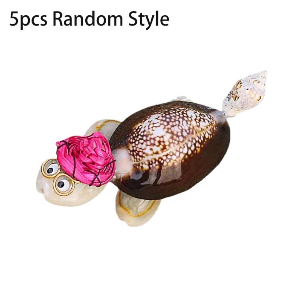 5pcs Mini Miniature Sea Turtles Colorful Conch Turtles Statue Miniature Statue  Party Favors