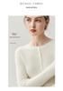 Elegant Autumn/Winter Women's Cashmere Sweater: Round Neck, Half-Button, Long Sleeve Pullover.
