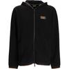 EA7 FW24 Logo Appliqué Hooded Long Sleeve Sweatshirt Men Sweatshirt Black 7M0000-37AF1-0344