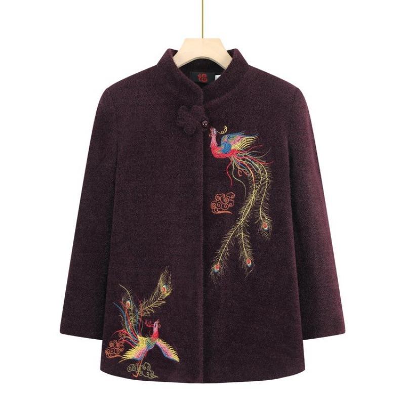 

Новая праздничная бабушкина бархатная куртка зимняя одежда для девочки среднего возраста норковый бархат одежда Тан верхняя одежда пожилая мать шерсть 5XL [recommended 150-80kg] фиолетовый