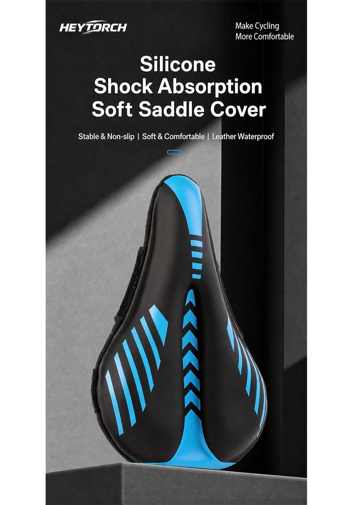 3D Ergonomic Silicone Bike Saddle Cover, High Elastic Shock Absorption, Breathable Non-Slip Cushion for Mountain Cycling